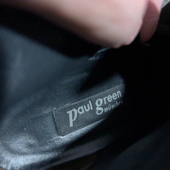 Paul Green Ankle Boots Women Size 7 Black Nubuck Leather Heeled Booties Side Zip - Picture 6 of 9